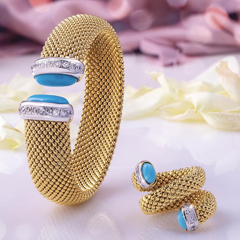 Turchese Cable Collection (Ring & Cuff)